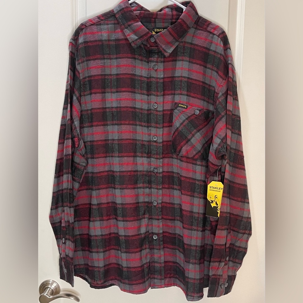 Stanley Flannel Shirt Red and Black Plaid NWT Size 2XL